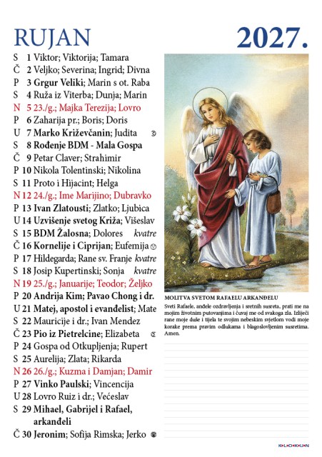 Hrvatski katolički kalendar za 2025. godinu
